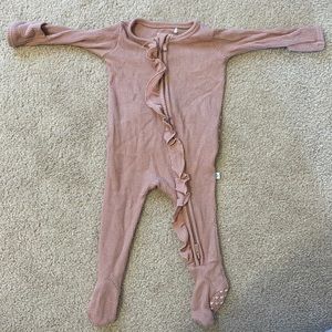 POSH PEANUT desert rose waffle footie